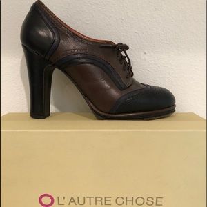 Wingtip Stacked Heel. Baby soft leather with an amazing attention to detail.